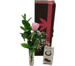 Single Pink Rose Gift Set